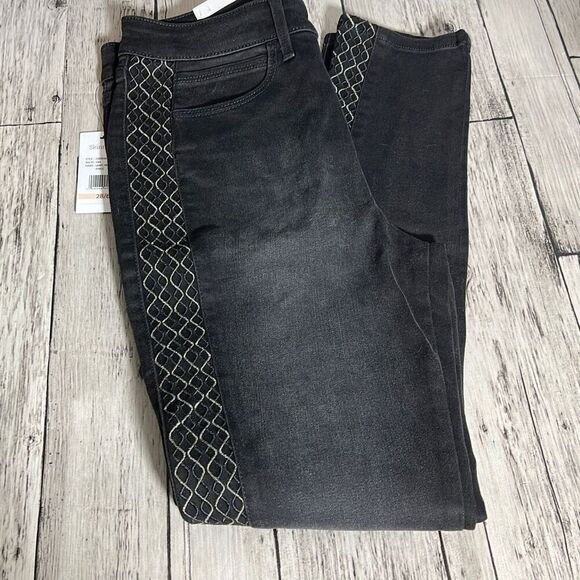 Skinnygirl Women's Larry High Rise Skinny Geometric Print Black Jeans Size 28/6 - Picture 3 of 11